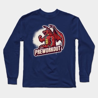 Preworkout bodybuilder dragon Long Sleeve T-Shirt